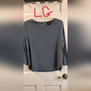 W5 Women's Slate Blue Textured Blouse